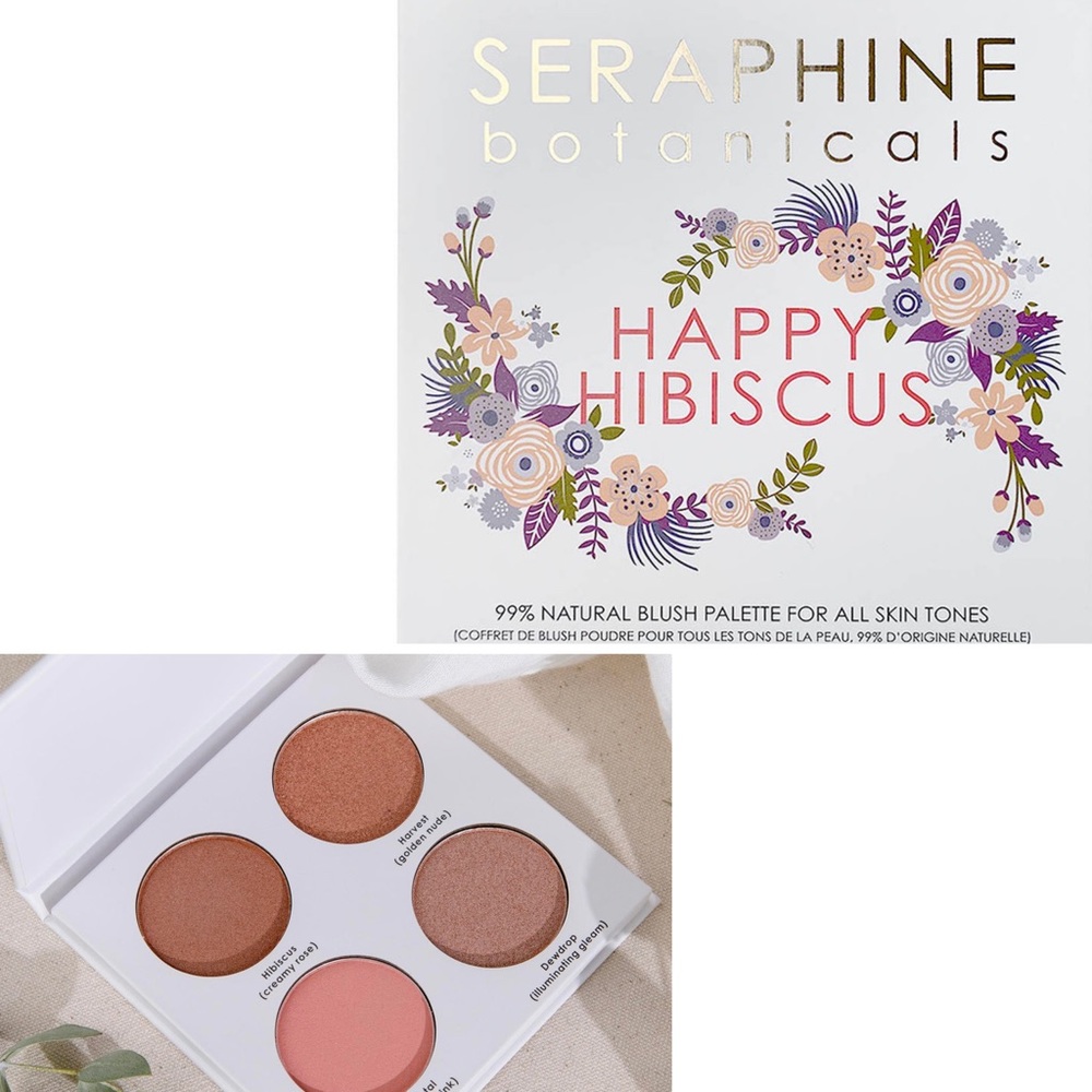 SERAPHINE BOTANICALS Happy Hibiscus Blush + Contour Palette 4 Shades